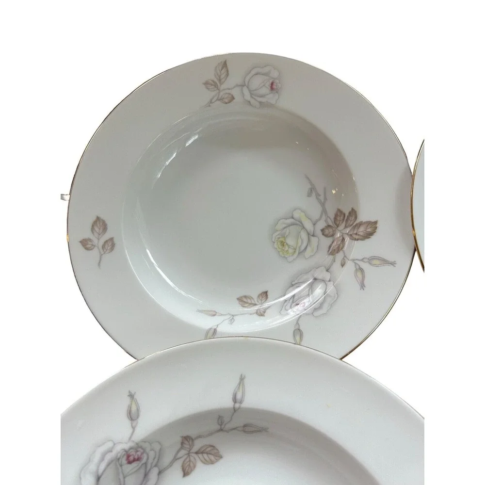 Johann Haviland Bavaria Sweetheart Rose Rimmed Soup Bowls‎ 8-1/4
